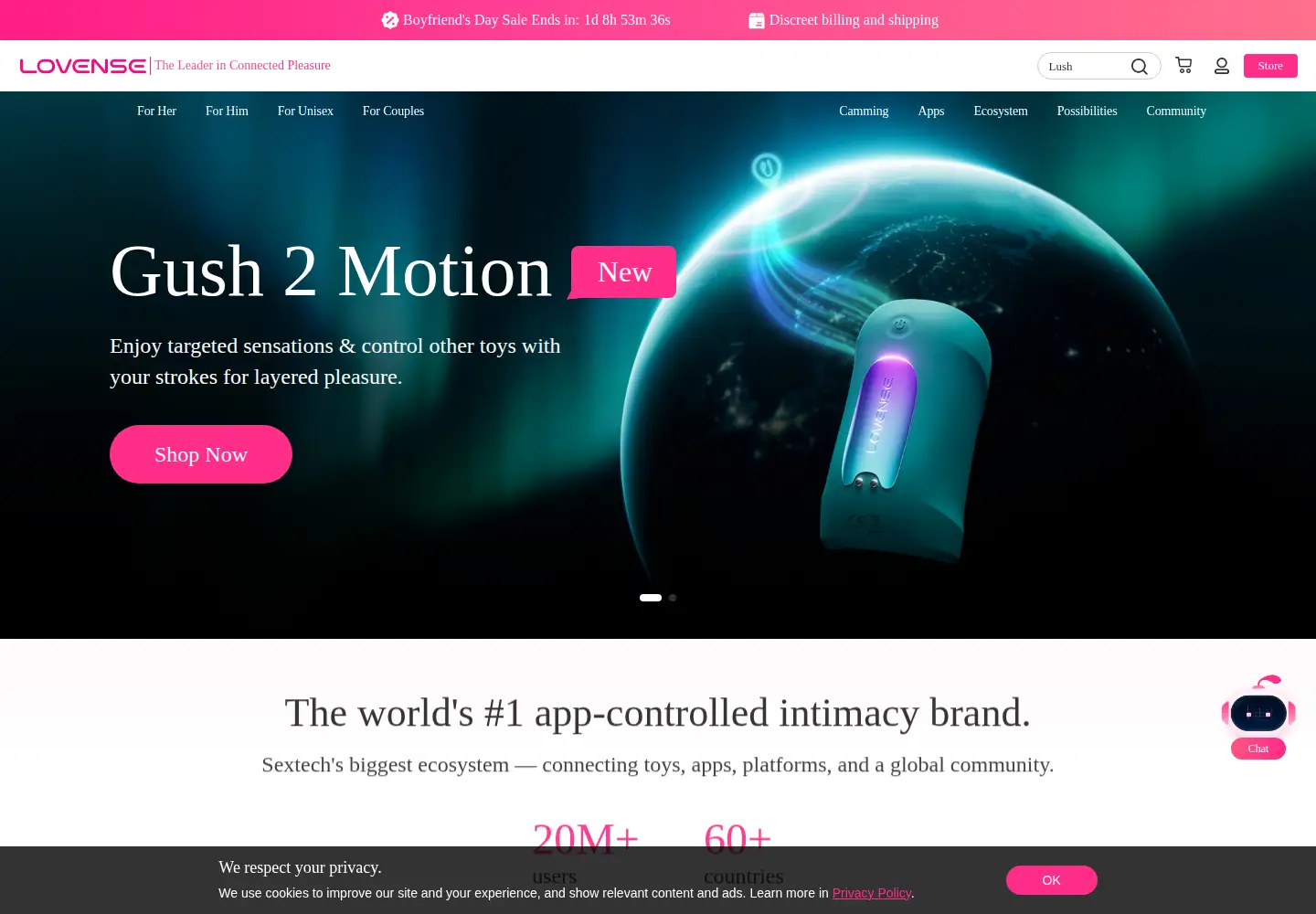 Screenshot of lovense.com