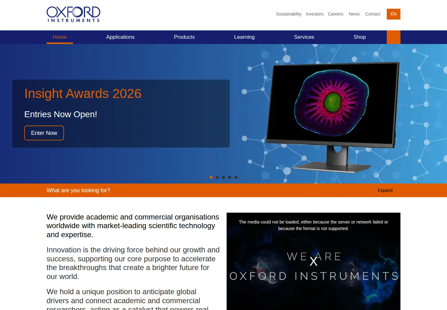 Screenshot of oxinst.com