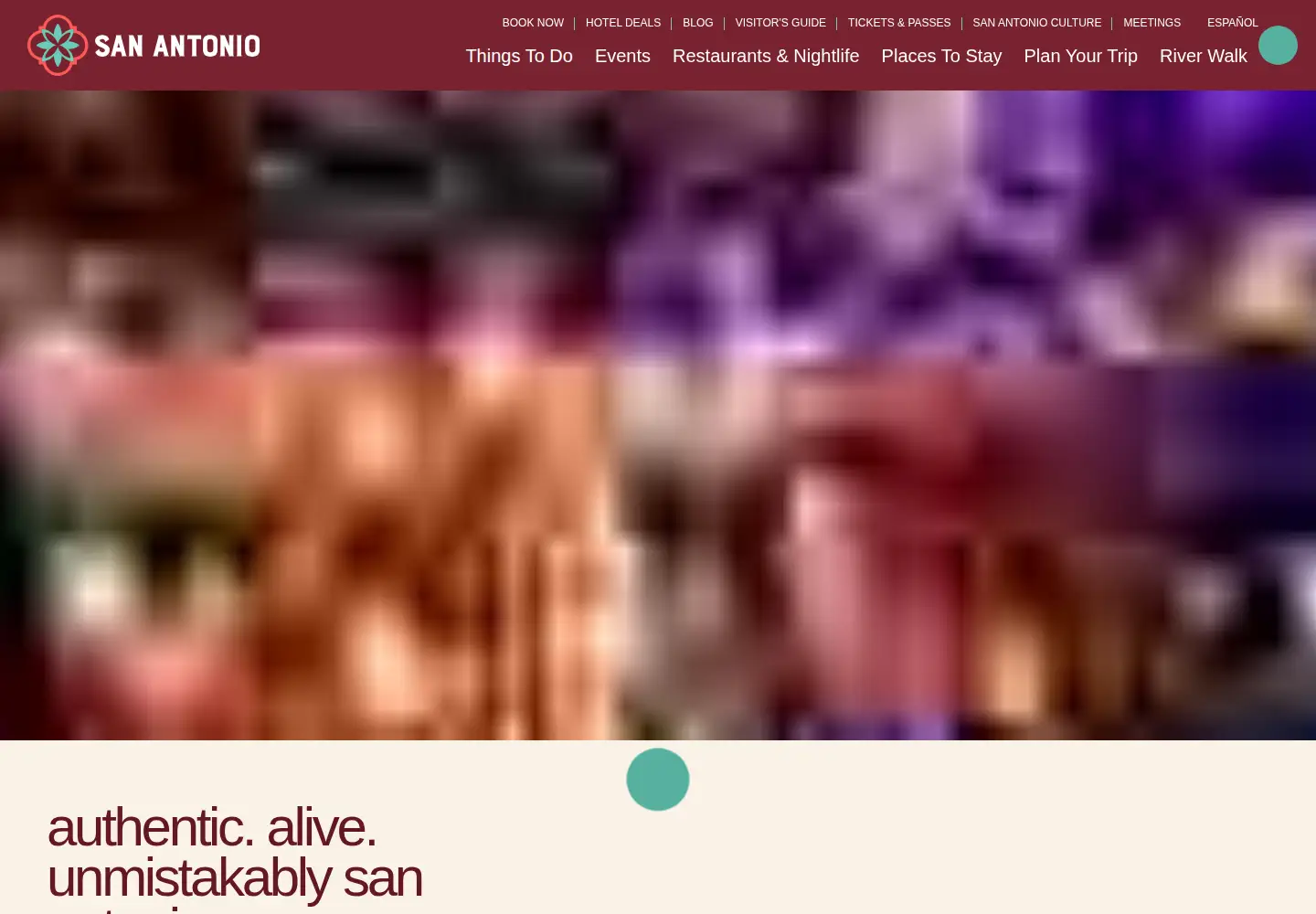 Screenshot of visitsanantonio.com
