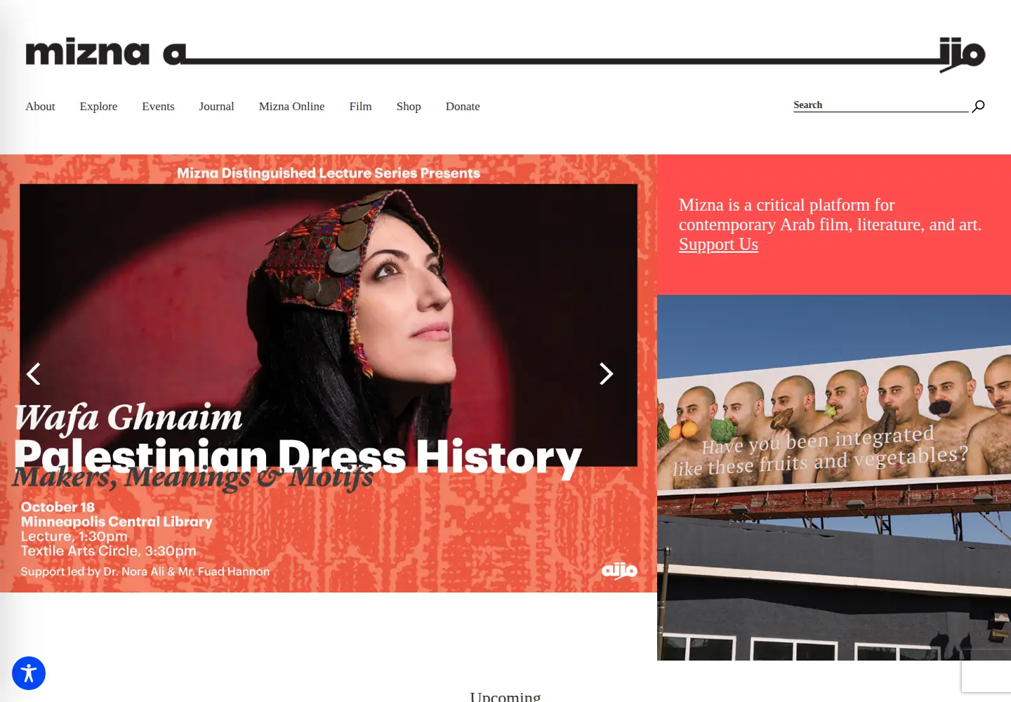 Captured homepage of mizna.org in the current scan
