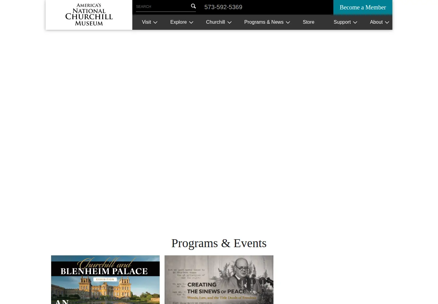 Screenshot of nationalchurchillmuseum.org