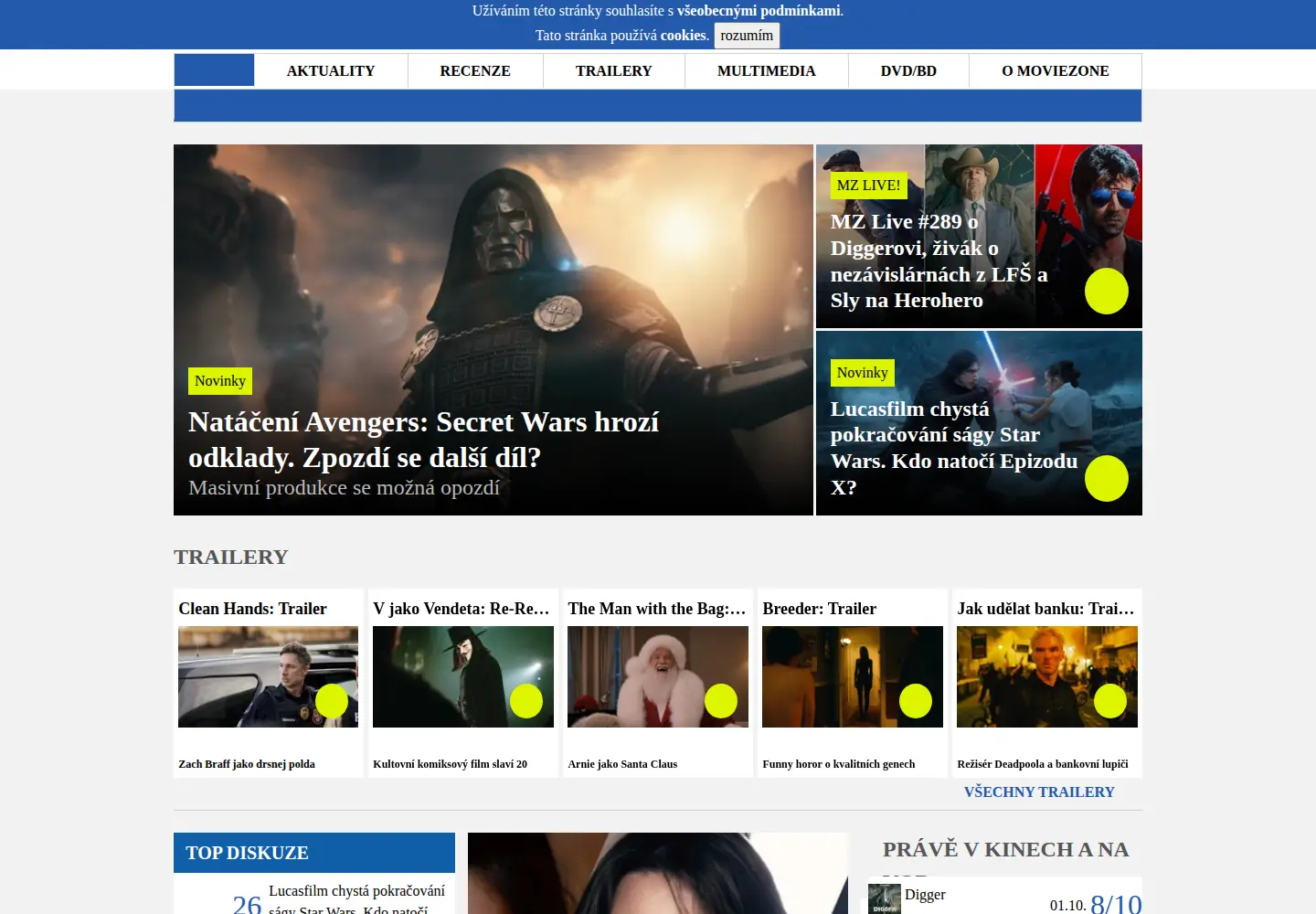 Screenshot of moviezone.cz