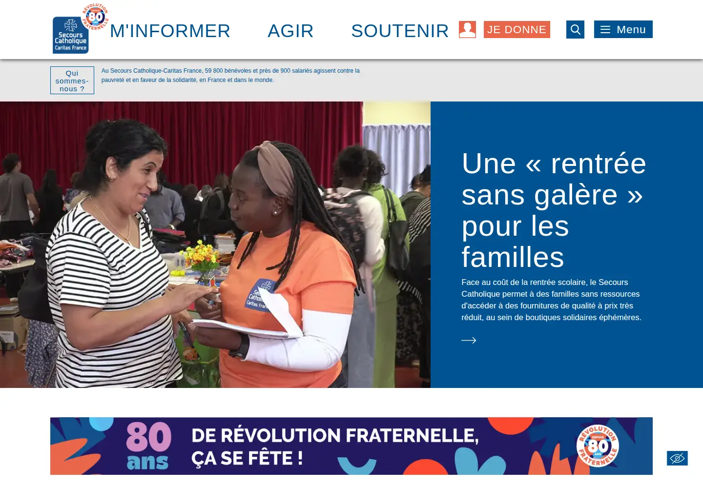 Screenshot of secours-catholique.org