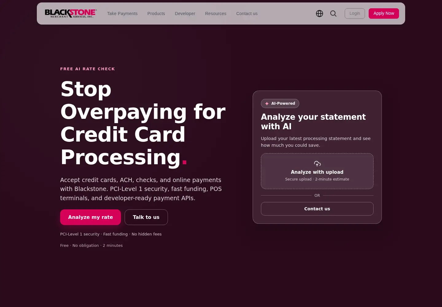 Screenshot of blackstonemerchant.com