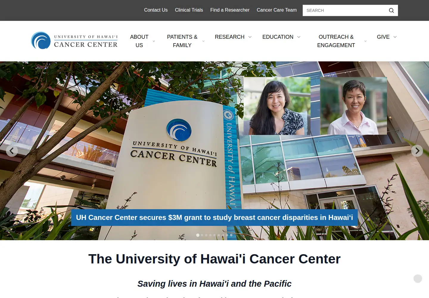 Screenshot of uhcancercenter.org