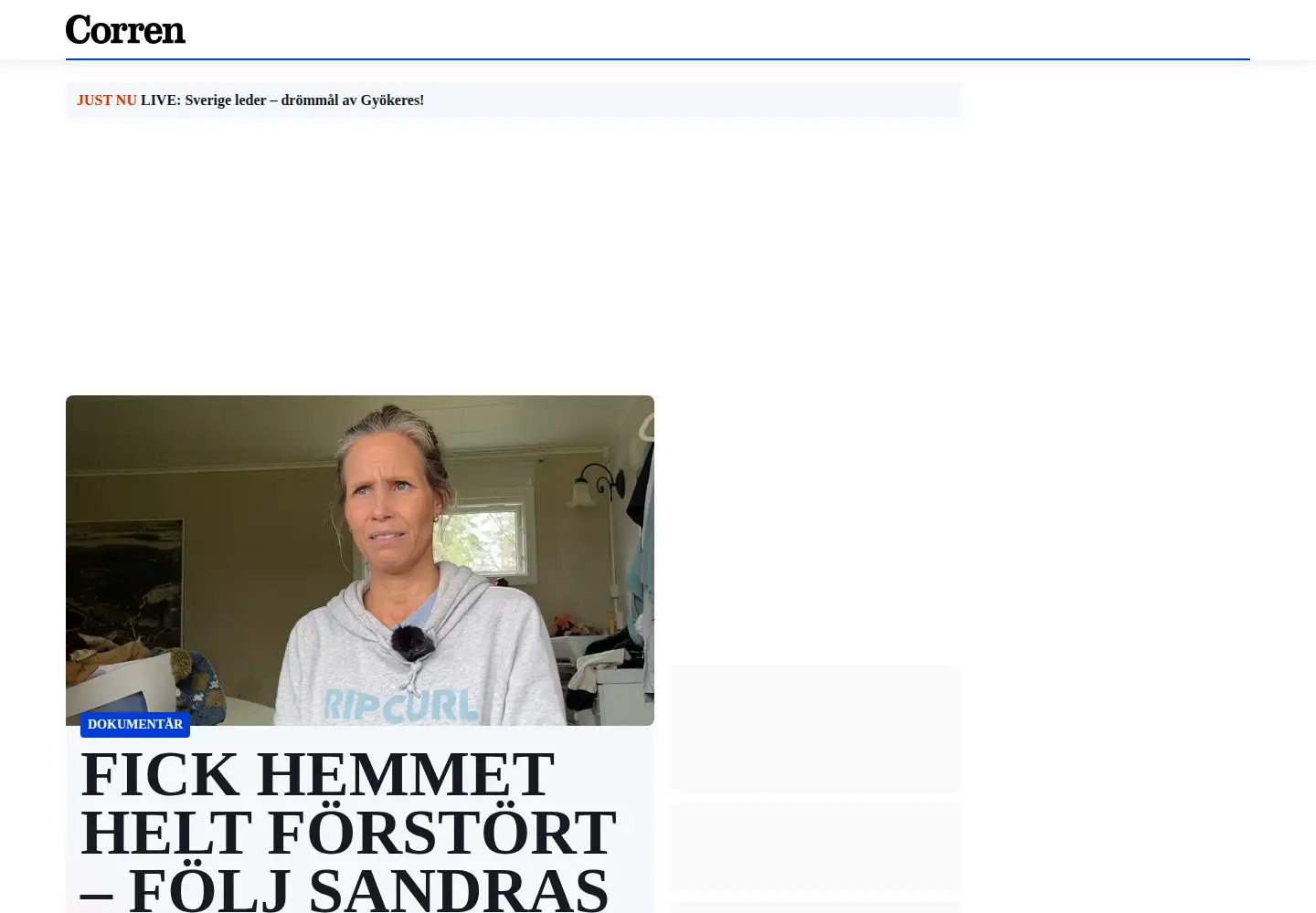 Screenshot of corren.se