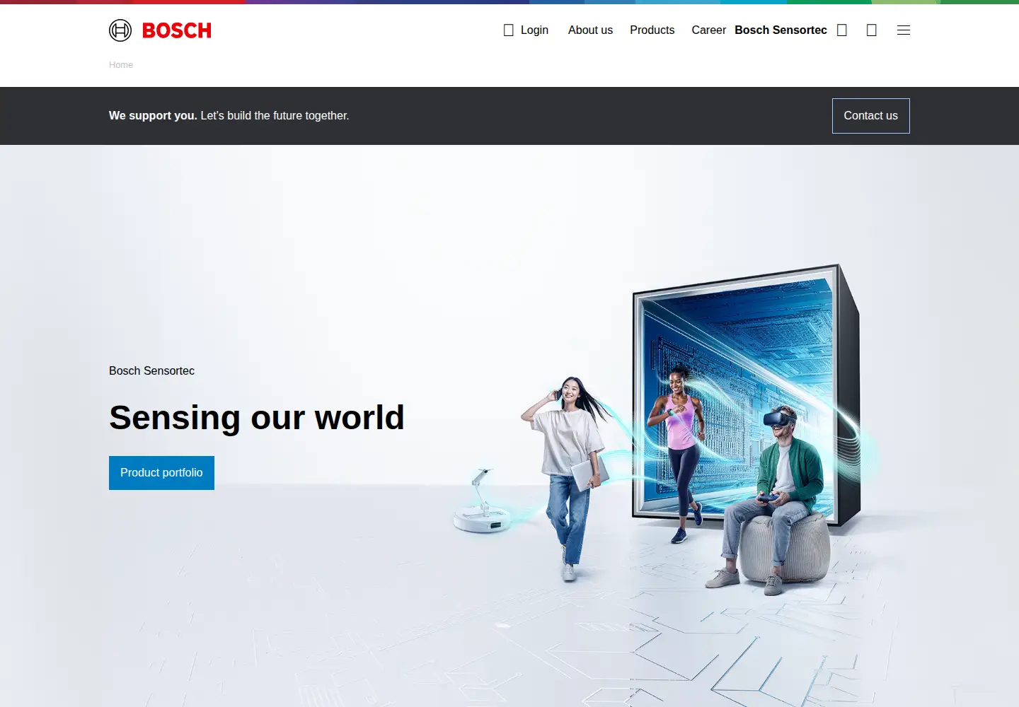 Captured homepage of bosch-sensortec.com in the current scan