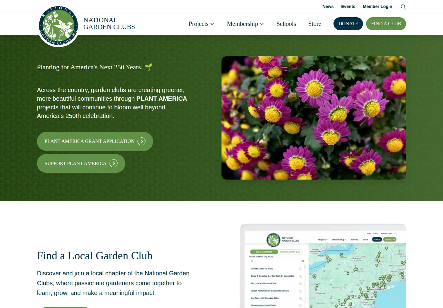 Screenshot of gardenclub.org
