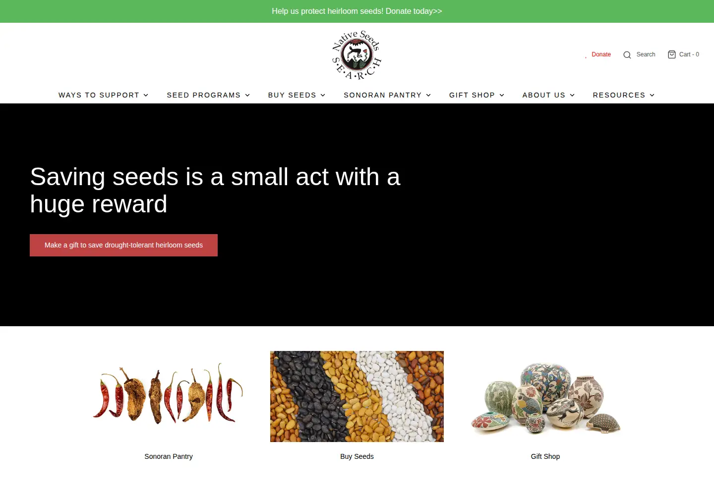 Screenshot of nativeseeds.org