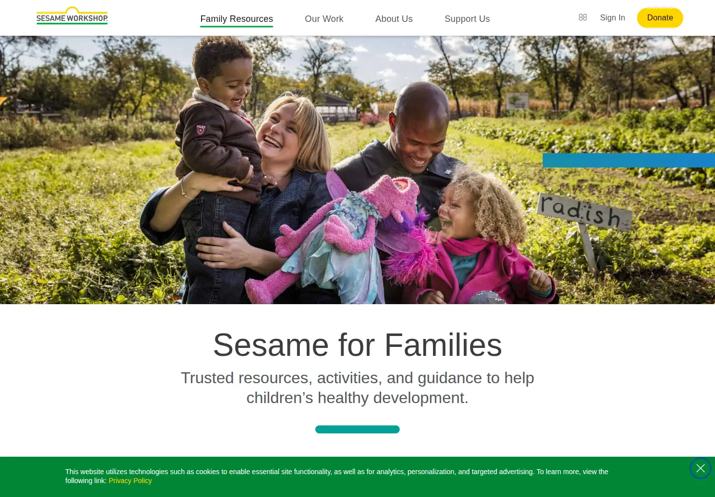 Screenshot of sesamestreetincommunities.org