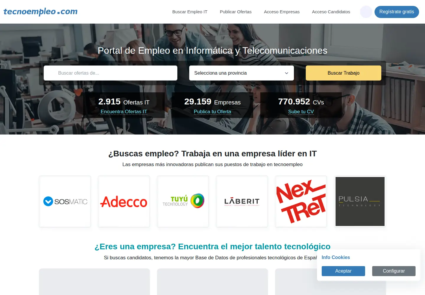 Screenshot of tecnoempleo.com