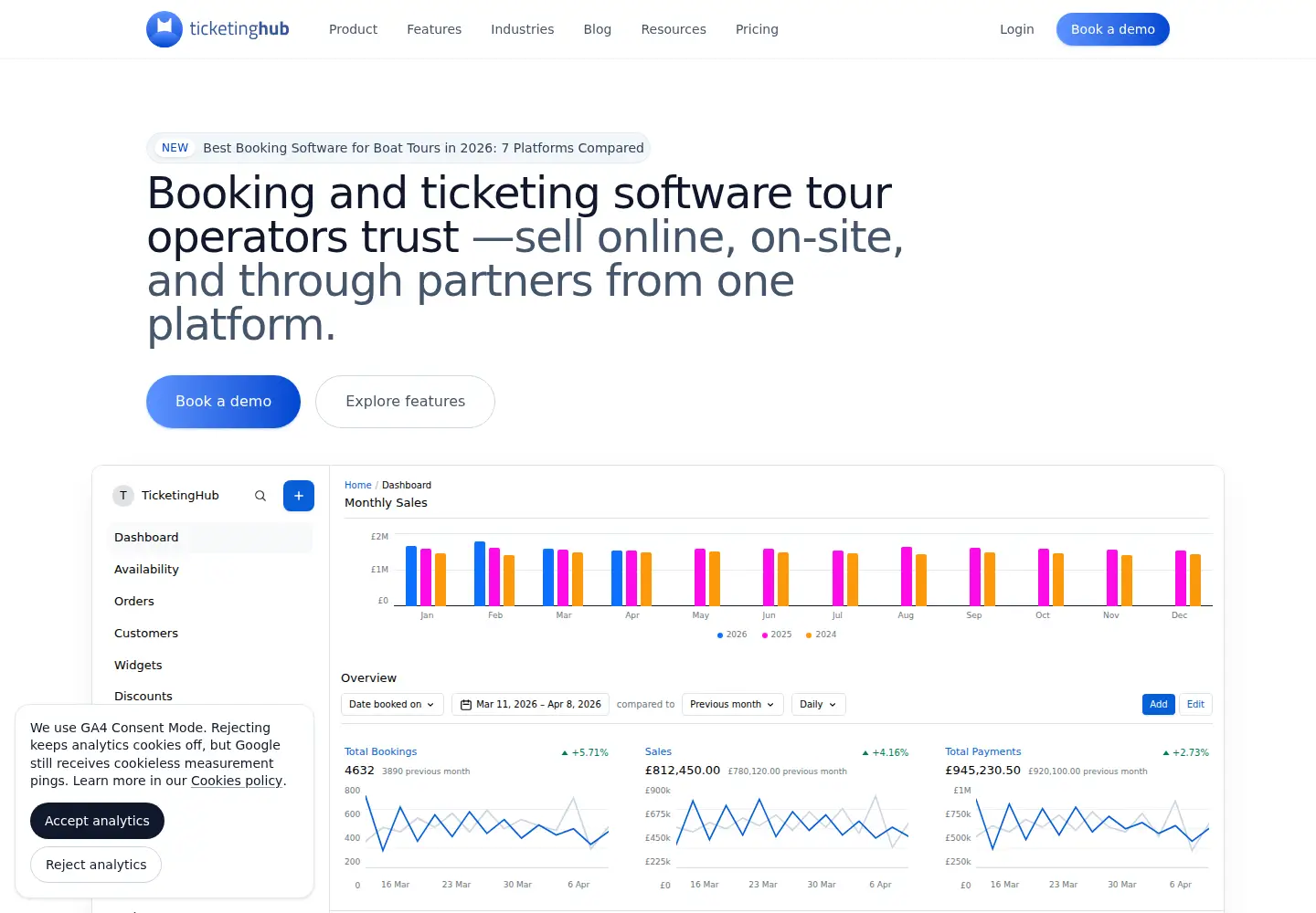 Screenshot of ticketinghub.com
