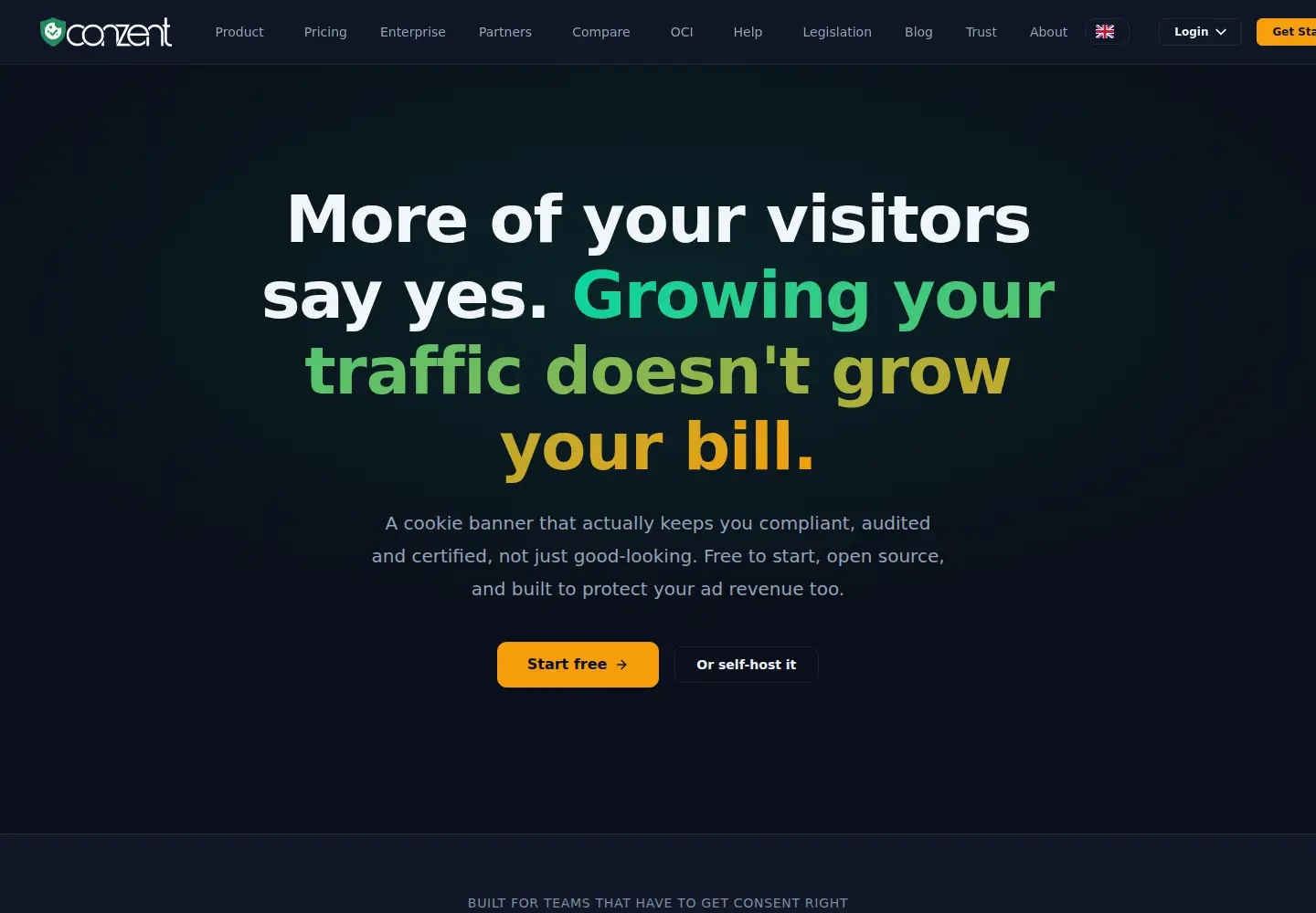 Screenshot of getconzent.com