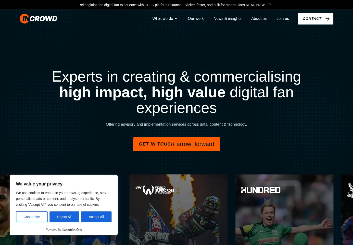 Screenshot of incrowdsports.com
