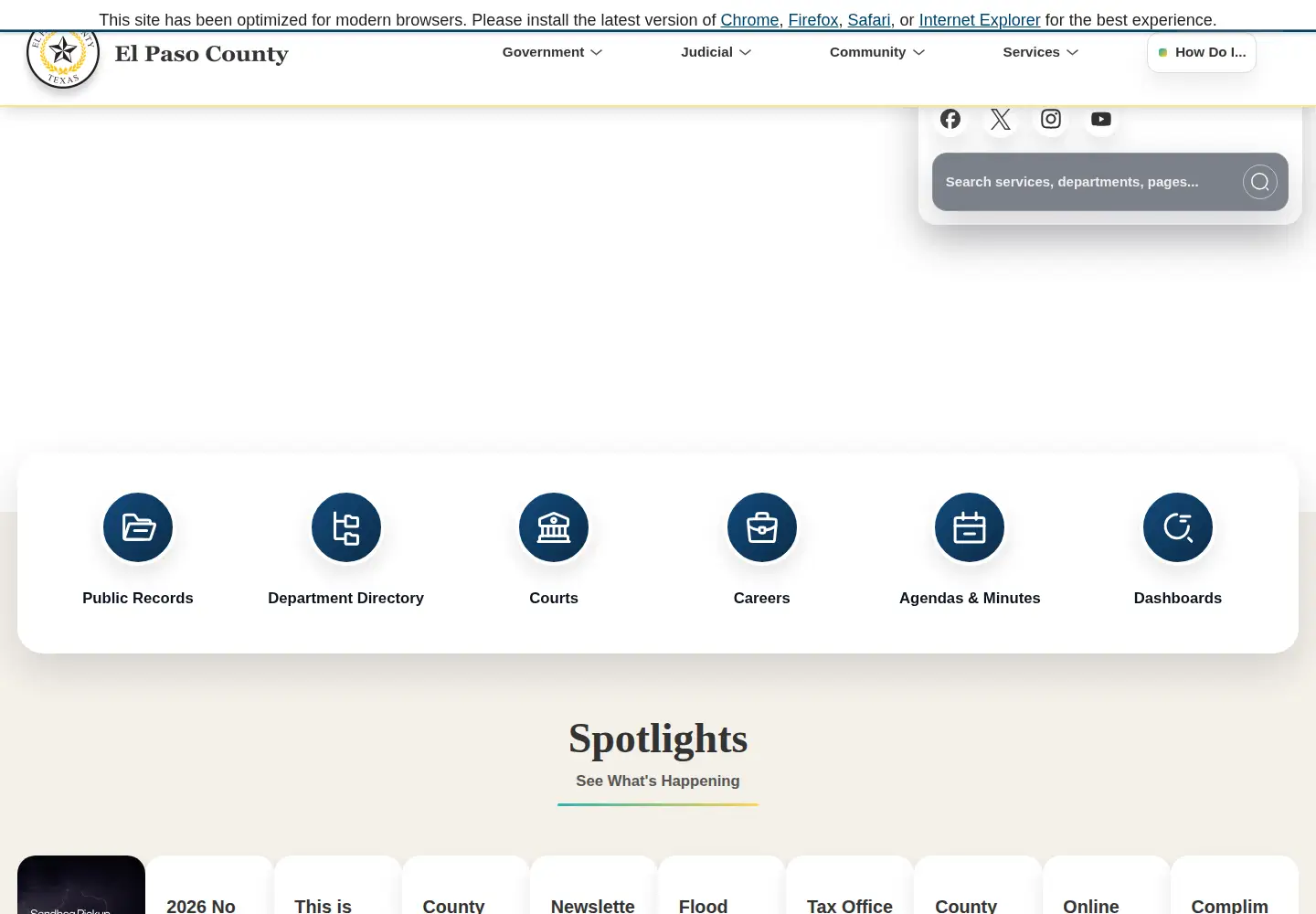 Screenshot of epcounty.com