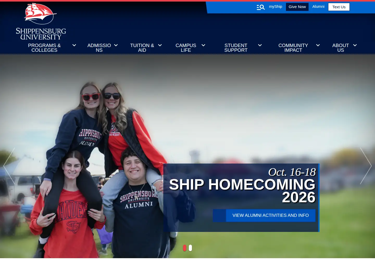 Screenshot of ship.edu
