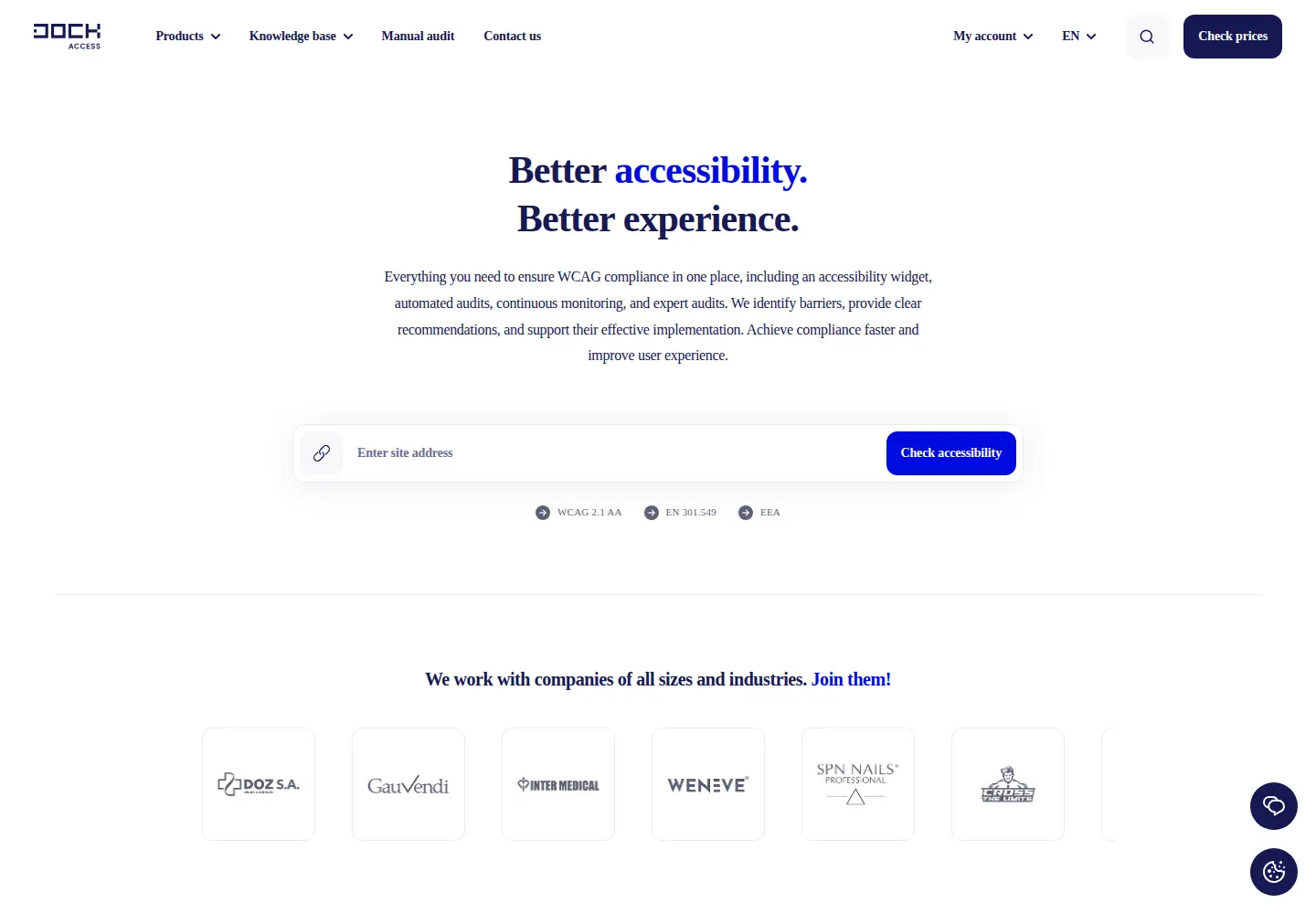 Screenshot of dockaccess.org