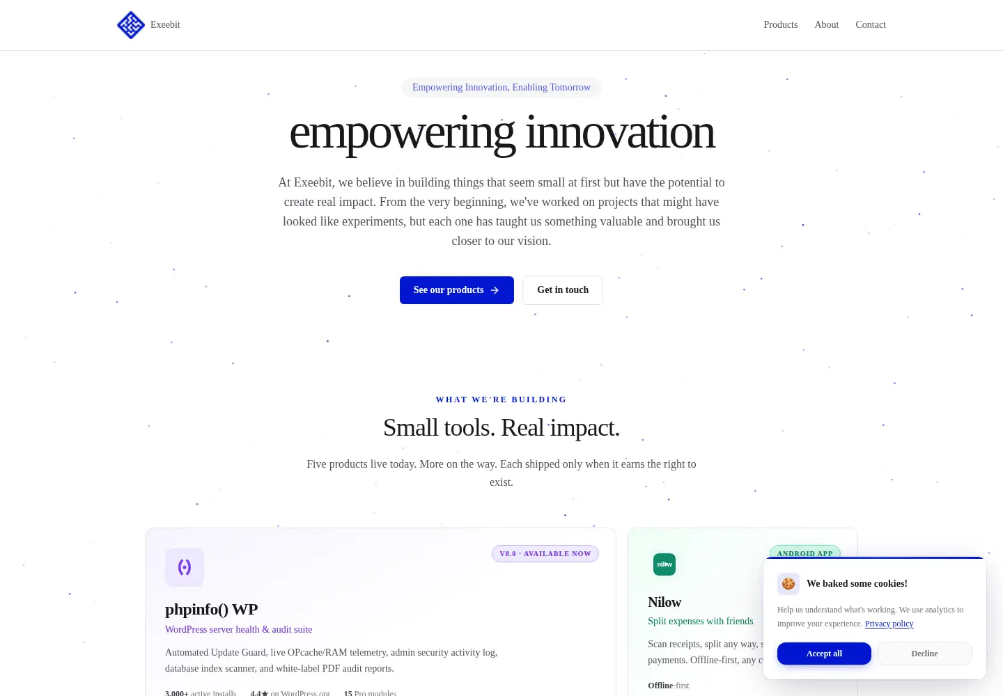 Screenshot of exeebit.com