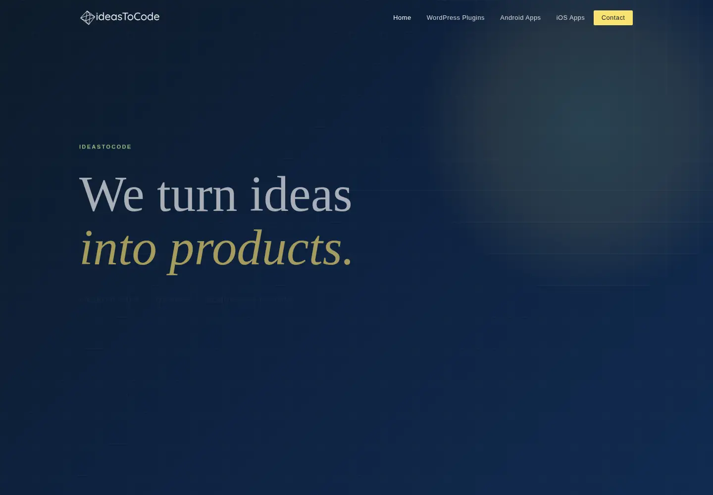 Captured homepage of ideastocode.com in the current scan