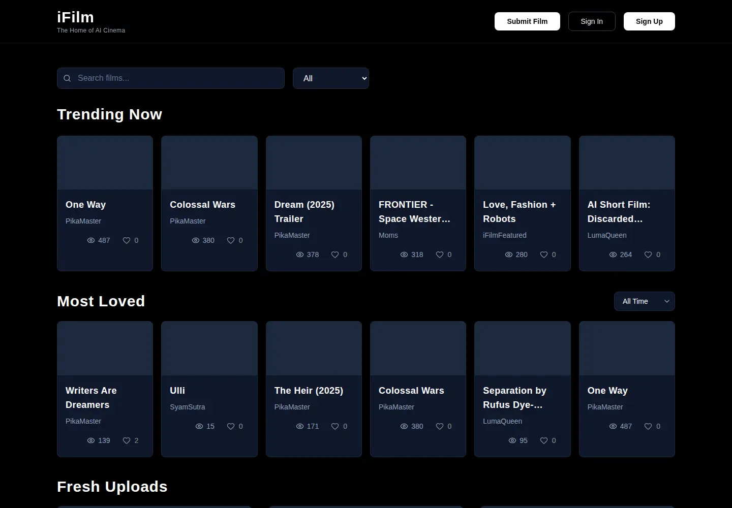Screenshot of ifilm.com