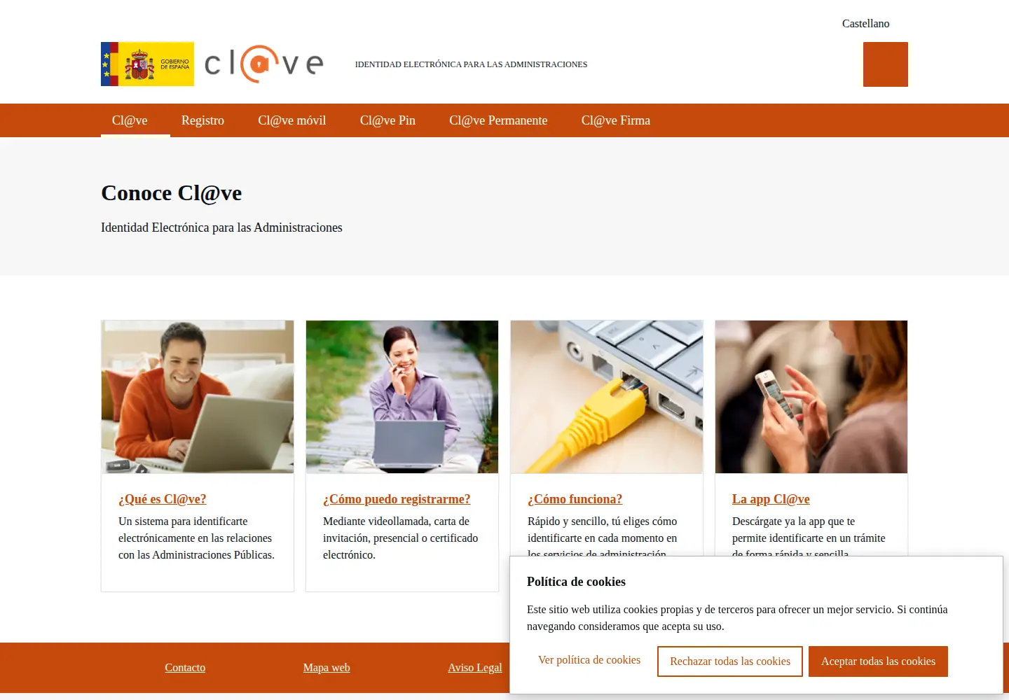 Screenshot of clave.gob.es