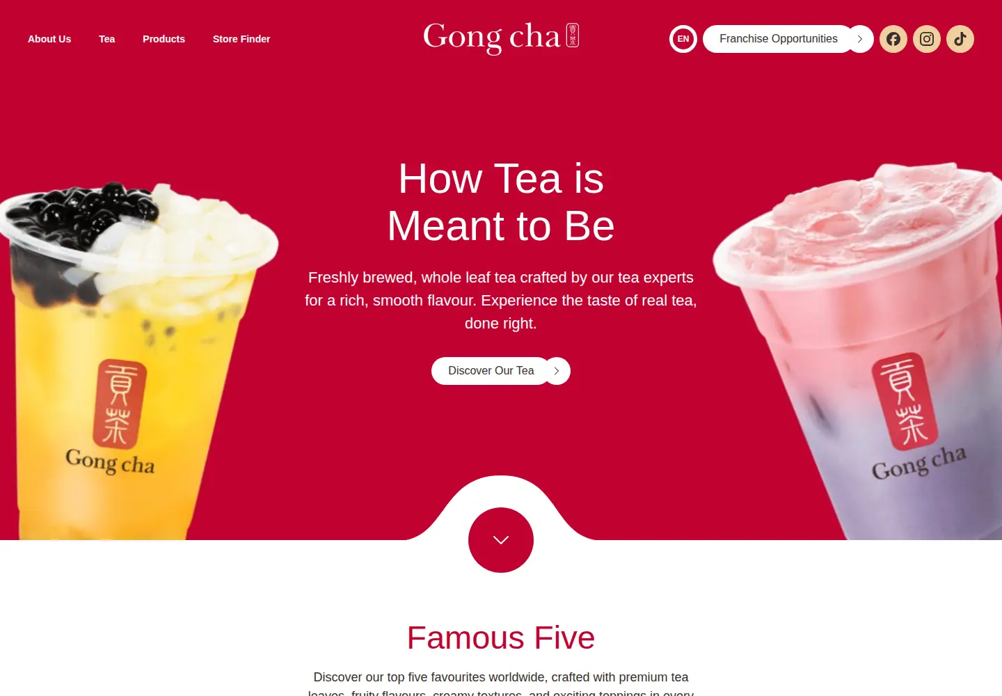 Screenshot of gong-cha.com
