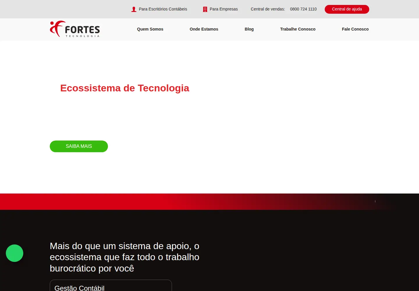 Captured homepage of fortestecnologia.com.br in the current scan