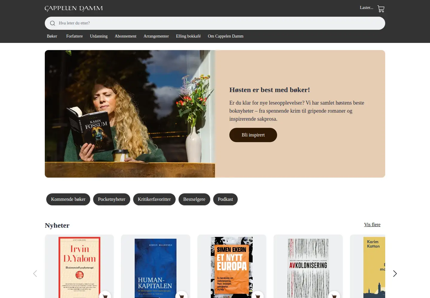 Screenshot of cappelendamm.no