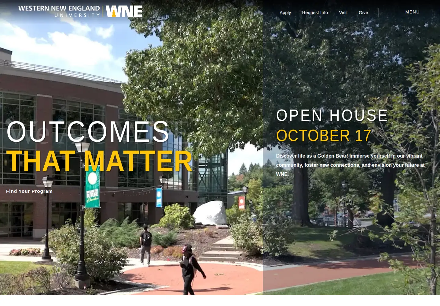 Screenshot of wne.edu