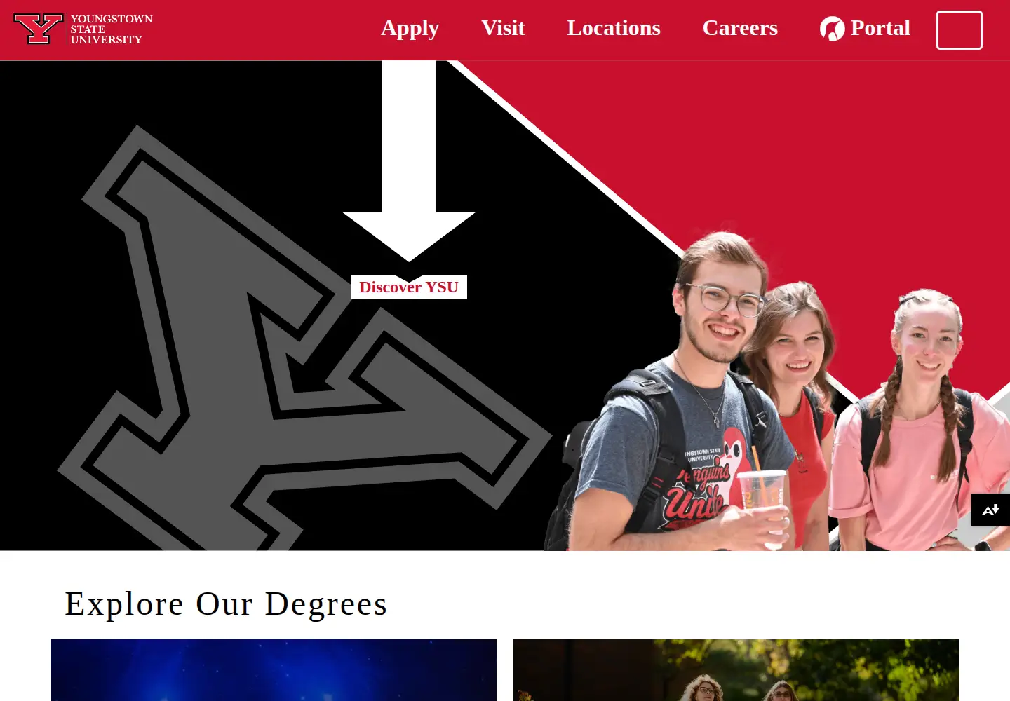 Screenshot of ysu.edu