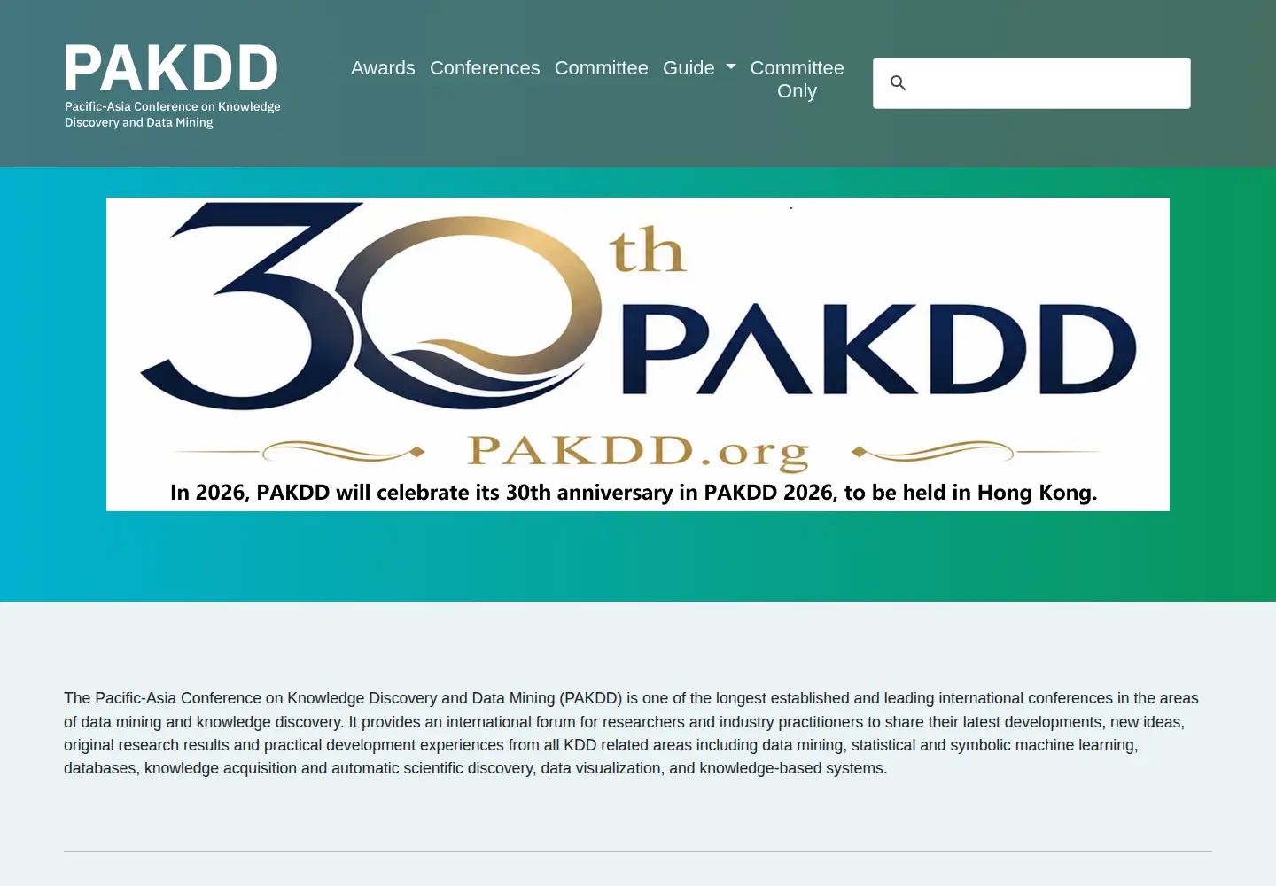 Screenshot of pakdd.org