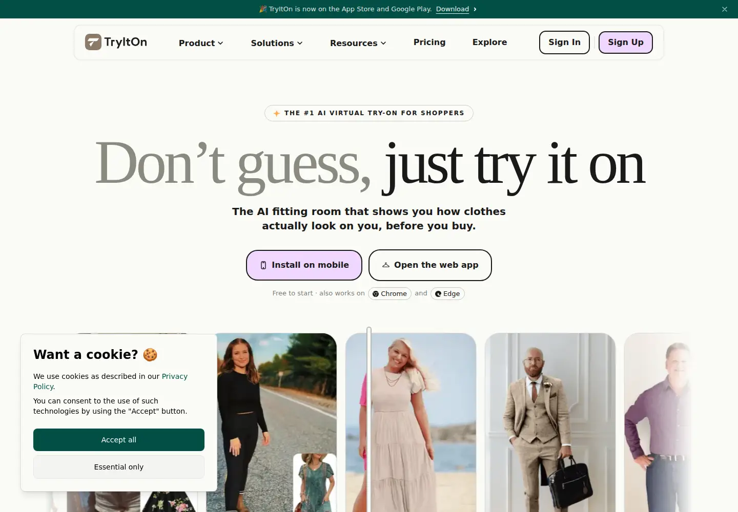 Screenshot of tryiton.now