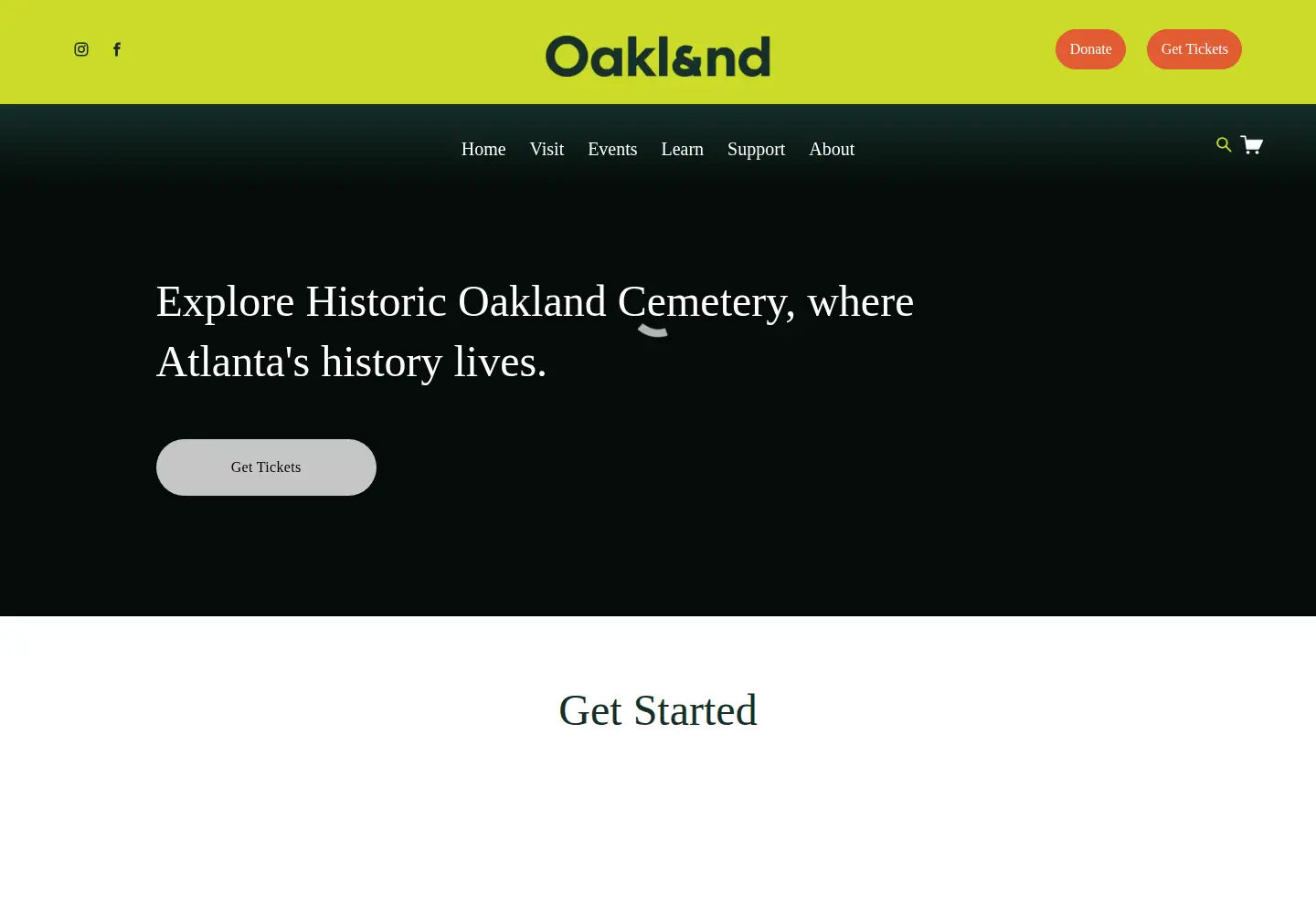 Screenshot of oaklandcemetery.com