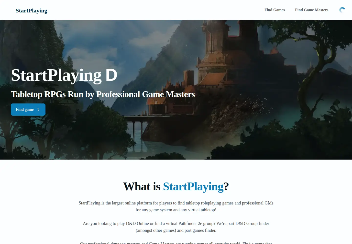 Screenshot of startplaying.games