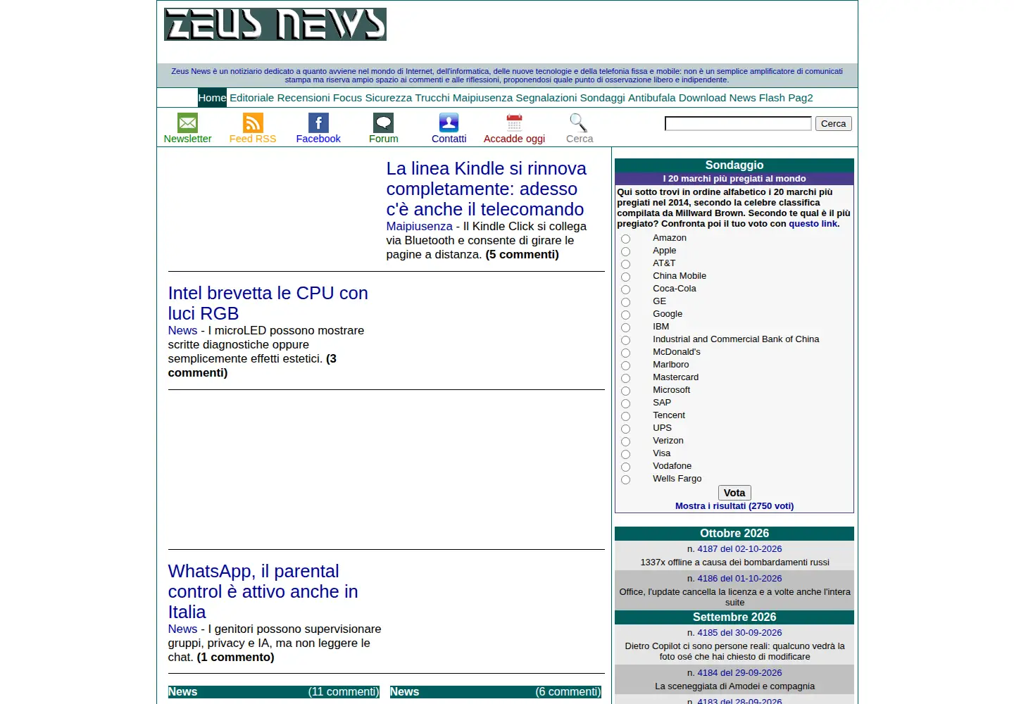 Screenshot of zeusnews.it
