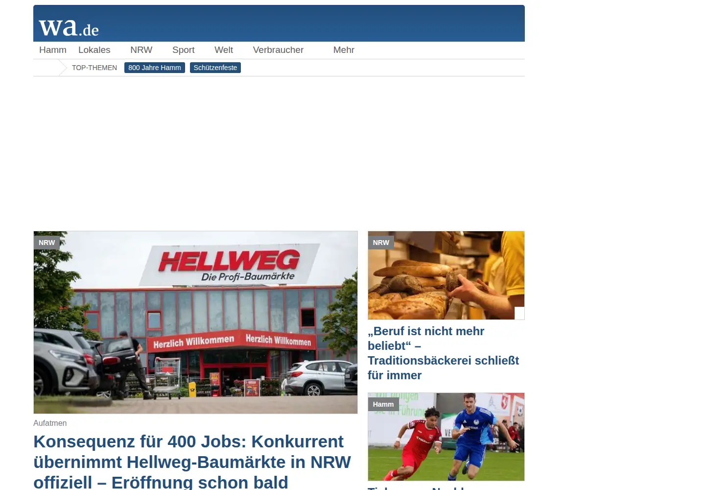 Screenshot of wa.de