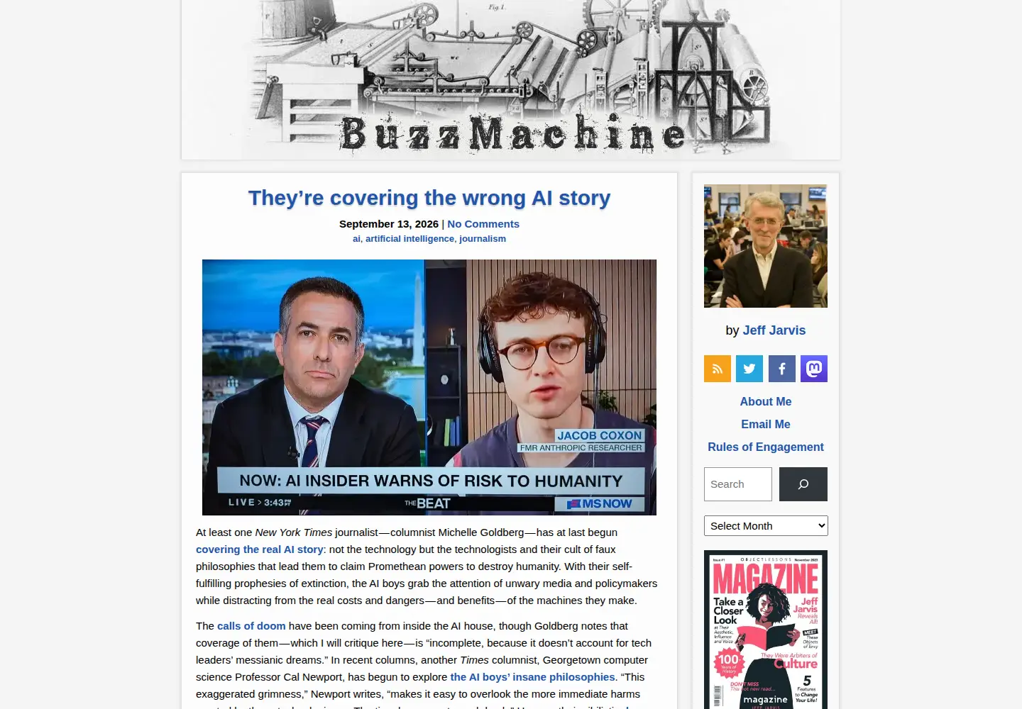 Screenshot of buzzmachine.com