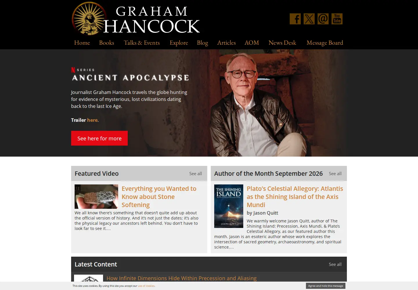 Screenshot of grahamhancock.com