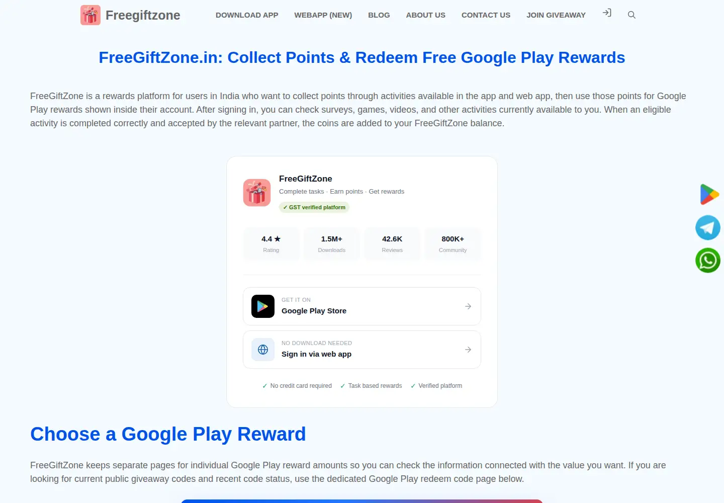 Screenshot of freegiftzone.in