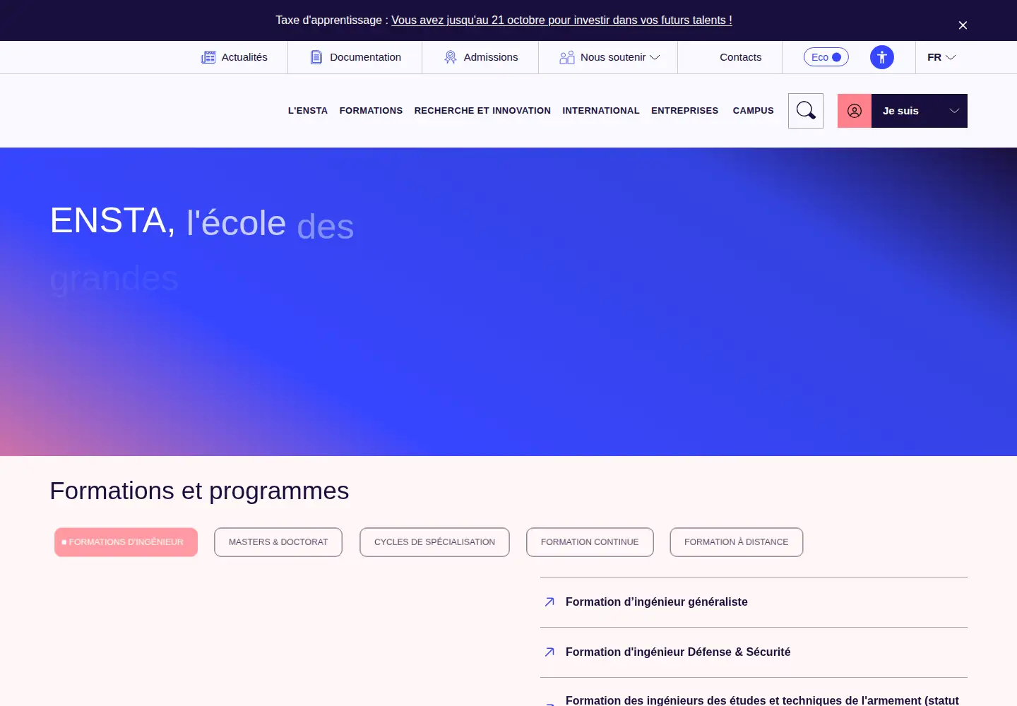 Screenshot of ensta.fr