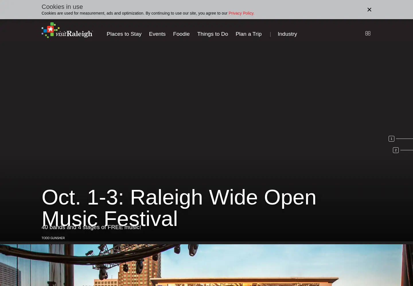 Screenshot of visitraleigh.com