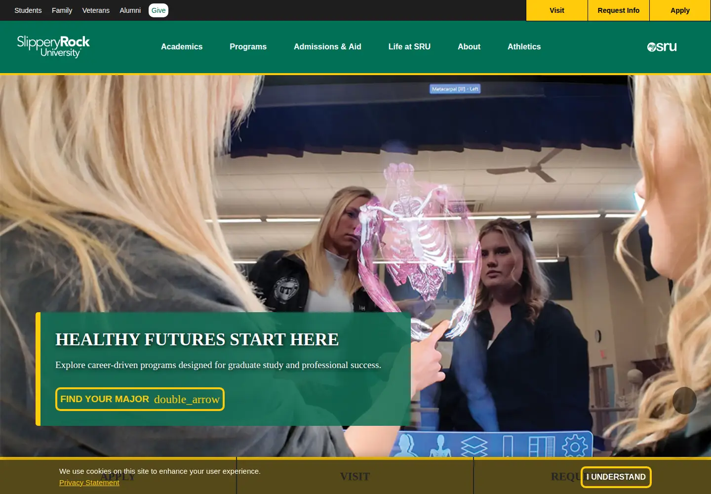 Screenshot of sru.edu