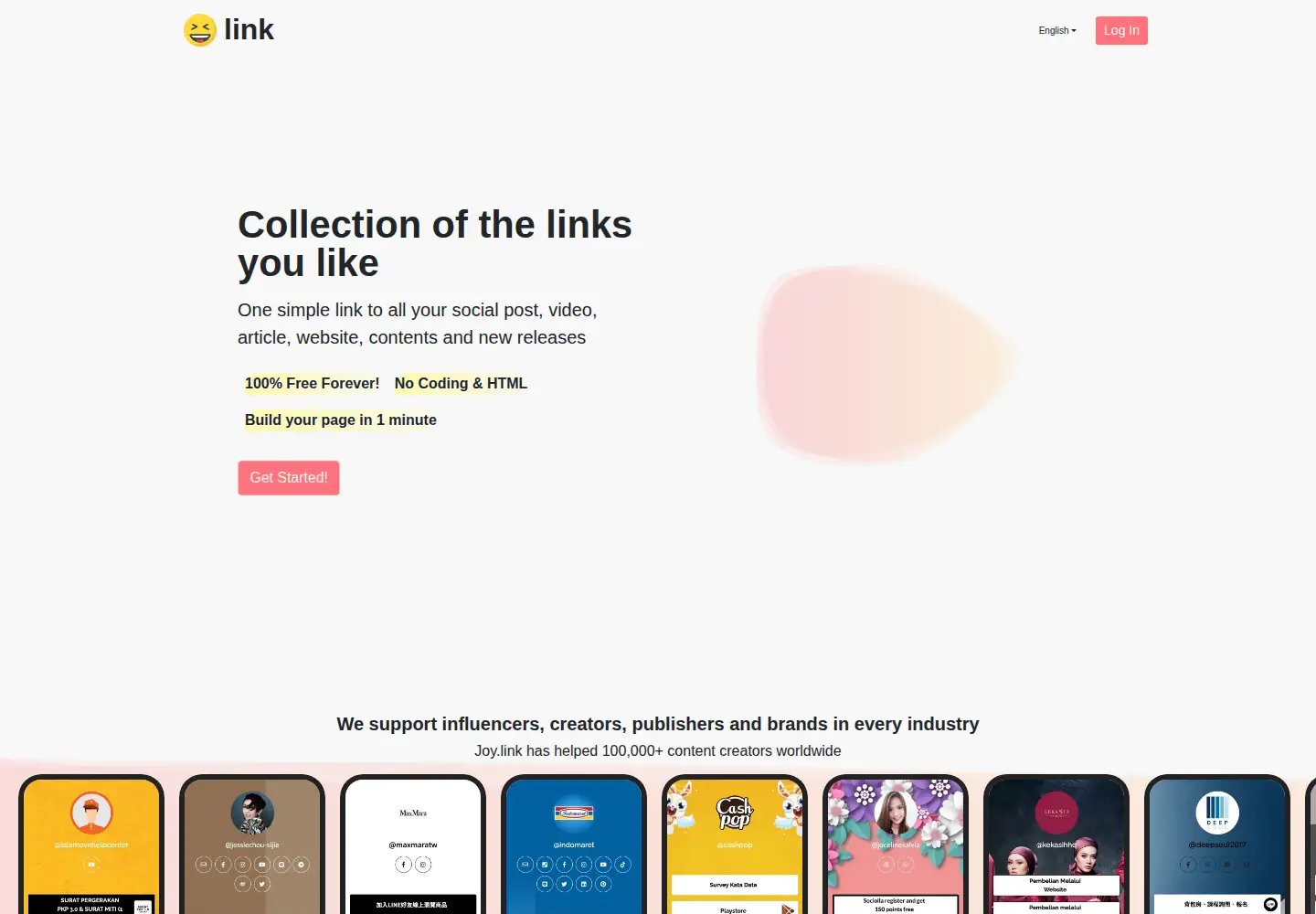 Screenshot of joy.gallery
