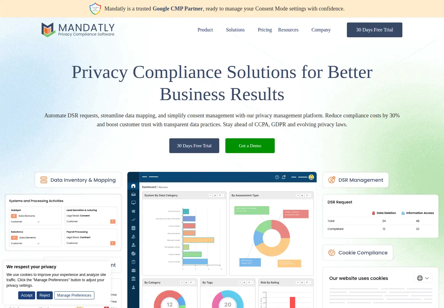 Screenshot of mandatly.com