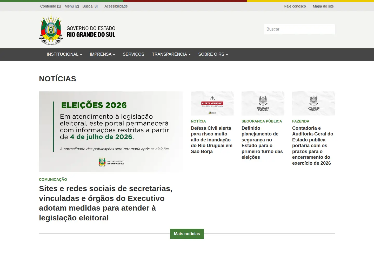 Screenshot of estado.rs.gov.br