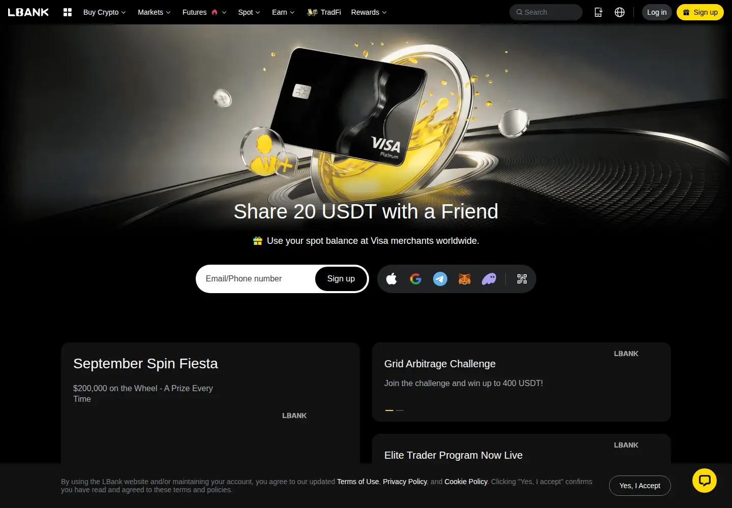 Screenshot of lbank.com