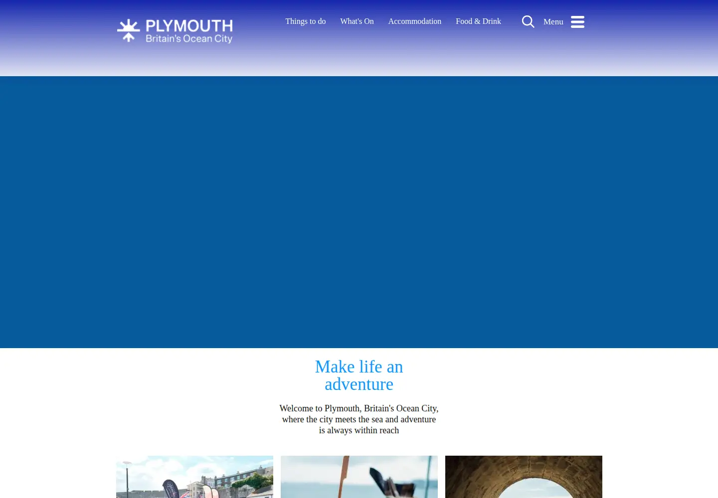 Screenshot of visitplymouth.co.uk