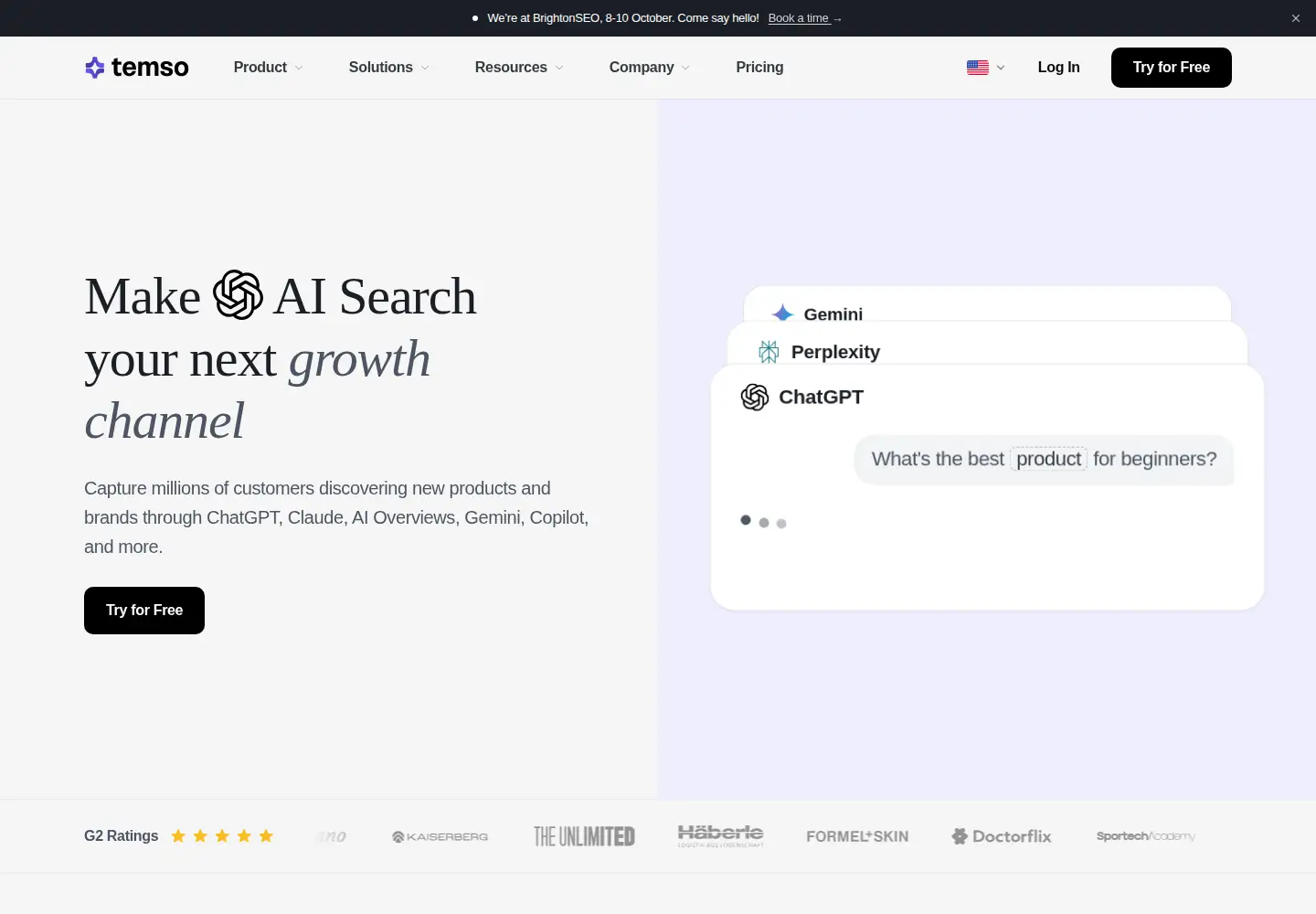 Screenshot of temso.ai