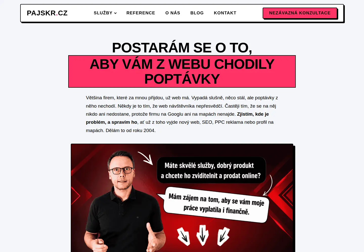 Screenshot of pajskr.cz