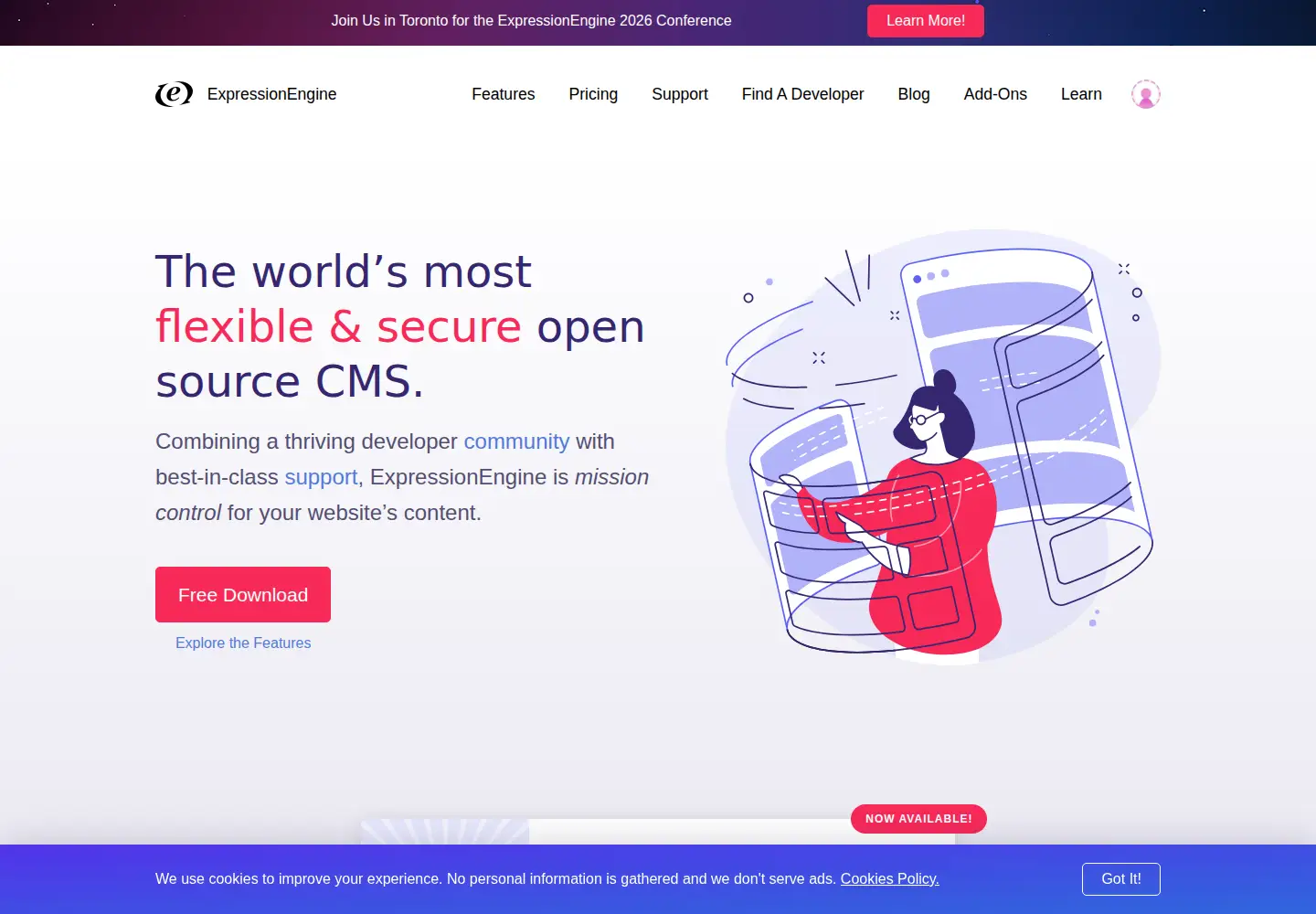 Screenshot of expressionengine.com